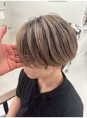 黒髪金髪くっきりバレイヤージュシャドウルーツ