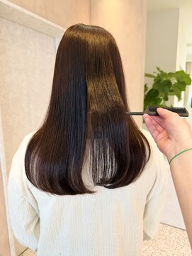 オン キャナルシティ博多前店(on) 【中里恵梨】艶カラー/ピンクベージュ/ケアカラー/ロング