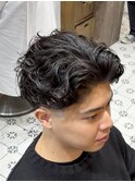 men's/波巻きツイストスパイラル/リバースセンターパート