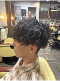メンズパーマ　スパイラル＋波巻き