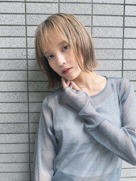 リア トーキョー(Lia TOKYO) 【工藤武士】切りっぱなしボブミルクティーベージュブリーチなし