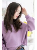 オリーブアッシュセンターパートかきあげ前髪抜け感ヘアa1