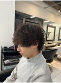 波巻きスパイラルパーマ　ニュアンスパーマ　メンズパーマ