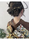 【Link】ゆるふわシニヨン/ヘアアレンジ/着物アレンジ/振袖