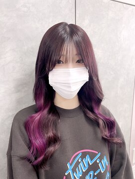 ガルボヘアー 名古屋栄店(garbo hair) #ラベンダーカラー#イヤリングカラー#パープル#10代#20代#名古屋