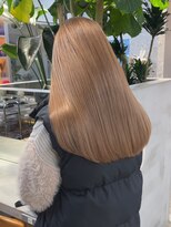 リムレスバイサンク 万代 新潟駅(LIMLESS by cinq) ミルクティーベージュダブルカラーインナーカラーハイライト