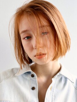 アンドレイ 表参道(andrey) イメチェン/ホワイトブロンド/外ハネボブ/ワイドバング/表参道