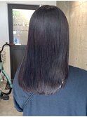 【艶×透明感】ブルーブラックストレートハイライトカラー