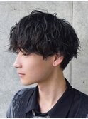 メンズ波巻きツイストスパイラルパーマツーブロック八王子