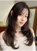 韓国風レイヤーカット髪質改善ダブルカラーハッシュカット