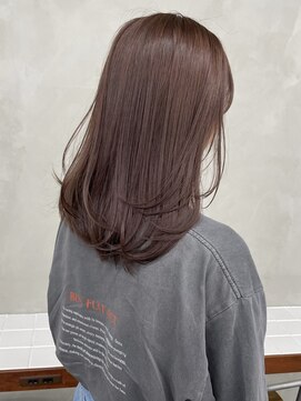 ニコ トウキョウ 渋谷(nico TOKYO) ダブルカラーチェリーレッドピンクブラウン韓国レイヤーロング