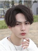 熊本センターパートニュアンスパーマメンズヘア美容室波巻き