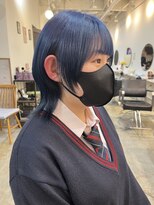 ラック 津田沼(LUCK)&nbsp;レイヤー/ブルー/津田沼/韓国ボブ/ケアブリーチ/似合わせカット