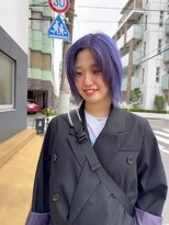 フィット ヒュー 千葉(fit hue) ミルクティーブロンド/ダークブルー/デジタルパーマ/千葉駅