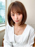 結んでも可愛い/シースルー前髪/レイヤーボブ/ダークラベンダー
