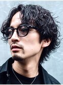 大人の波巻きツイストスパイラルパーママッシュウルフヘア