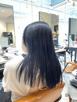 アジールヘア 池袋東口店(agir hair)&nbsp;ブルーブラックブルーカラービタミンカラー黒髪卒業切りっぱなし