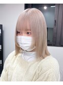 3059プラチナグレージュバイカラーハイライトグラデーションボブ