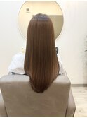 髪質改善　ストレート　ロング　艶髪　ブラウン　縮毛矯正