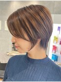 30代40代大人女性/前髪ありショートボブ/ショートヘア/髪質改善