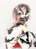 【BLUEFAIRY】振袖着付★ヘアセット　キラキラアクセ編み下ろし