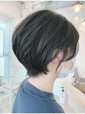 大人ショートボブ丸みショートヘアマッシュショート