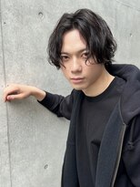 トルネード(TORNADO) メンズショートパーマセンターパートビジネスヘアK20250411