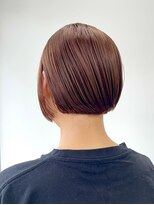 ヘアー アイス 御器所本店(HAIR ICI)&nbsp;透明感ぱつっと夏ボブカット軽やかオレンジブラウン
