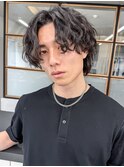 ツーブロック×ツイストパーマでワイルドに
