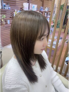 スワン山の田 ブリーチなしグレージュ(Wカラー)