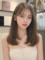 ユーフォリア 青山(Euphoria)&nbsp;薄め前髪フェイスレイヤーミルクティーベージュロングレイヤー☆