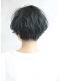 濃厚ネイビーカラー×ショートボブ【Laetus】Wカラー/黒髪
