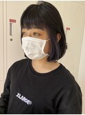ボブ×パープルインナーカラー
