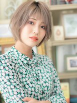 カバーヘアアンドスパ ブリス 浦和(COVER HAIR&SPA bliss)&nbsp;外国人風シルキーベージュ前下がりミニボブa浦和20代30代40代