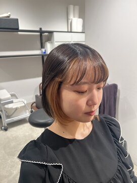 ゴウトゥデイ 渋谷MODI店(GO TODAY) オレンジベージュ インナーカラー