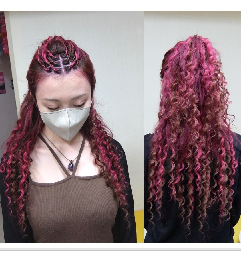 ワインレッドスパイラルエクステスタイル♪：L213178248｜エクステ専門