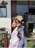 華やか編み込みヘアアレンジ