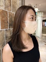 ピークアブー アヴェダ アトレ恵比寿(PEEK-A-BOO AVEDA) セミロング大人可愛いカーキベージュくびレイヤー20代30代40代