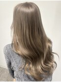 ロングレイヤーカット似合わせカラーベージュ10代20代30代