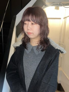 パーマ×ピンクブラウン