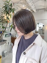 ヘアー アイス カンナ(HAIR ICI Canna)&nbsp;大人女子におすすめ/ミニボブ/束感カット/オリーブベージュ