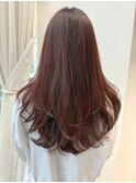 まとまりミドルレイヤー簡単スタイリングピンクブラウン