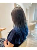 大人女性裾カラーブルーグラデーション/東伏見/田無/保谷/武蔵関