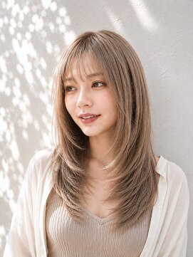 テラ(terra) ミルクティーベージュ×小顔レイヤーロング/20代30代40代
