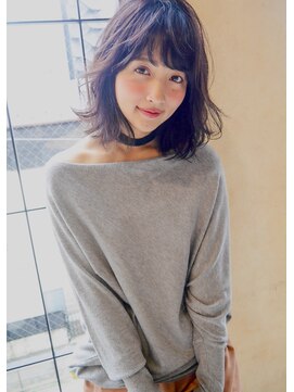 マルツ 銀座(maltu) 【ふんわり 透明感 可愛い】 ネイビーカラー ミディアム