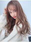 小顔カット大人かわいいデジタルパーマ/透明感カラー