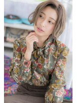 ミック ヘアアンドメイク アップ 駒込店(miq Hair&Make up)&nbsp;クールフェミニンミルクティアッシュ外国人風ミニマムボブc1