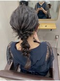 ヘアセット/ヘアアレンジゆるふわ波まき編みおろし