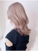 クリーミーブロンド_外ハネボブセクションカラー_ba393641