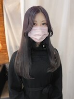 スイート ヘアデザイン(Suite HAIR DESIGN)&nbsp;ラベンダー グレージュ ブリーチ2回 ロングヘア